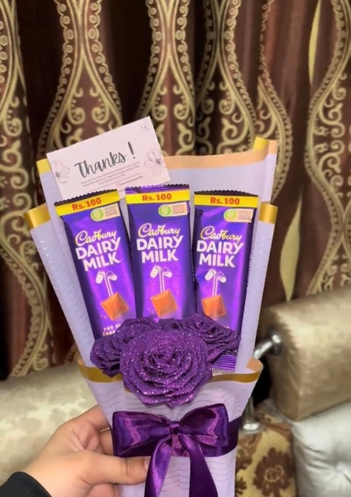 3 roses chocolate bouquet