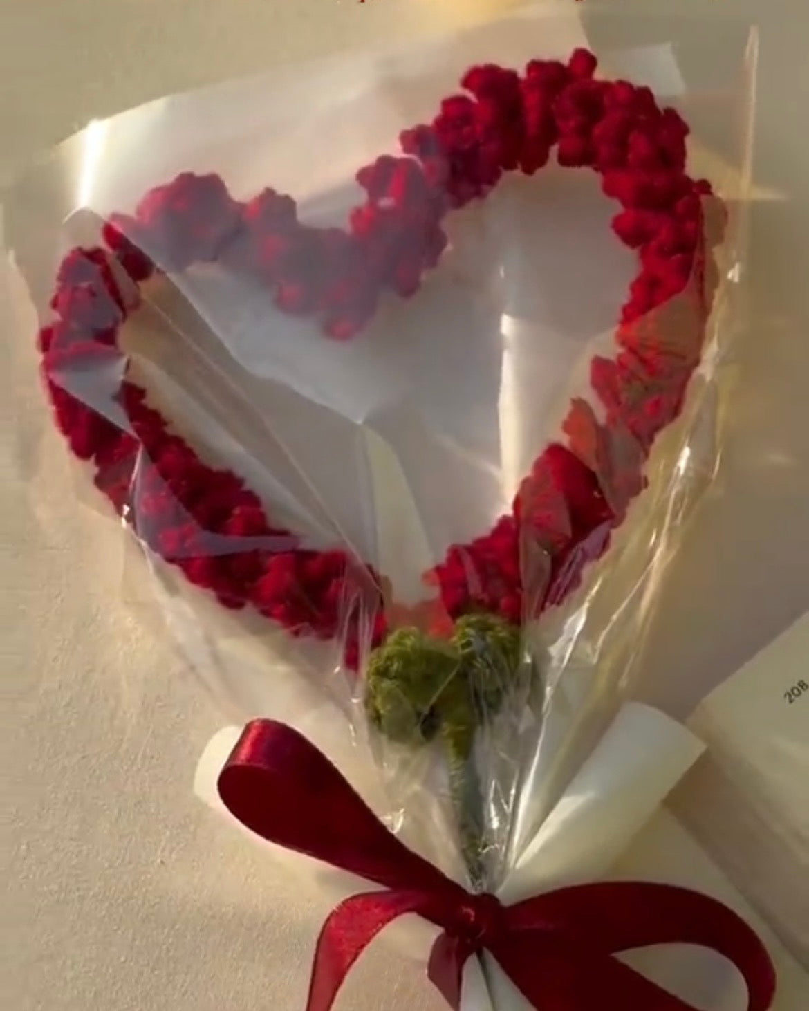 Crochet heart shaped bouquet