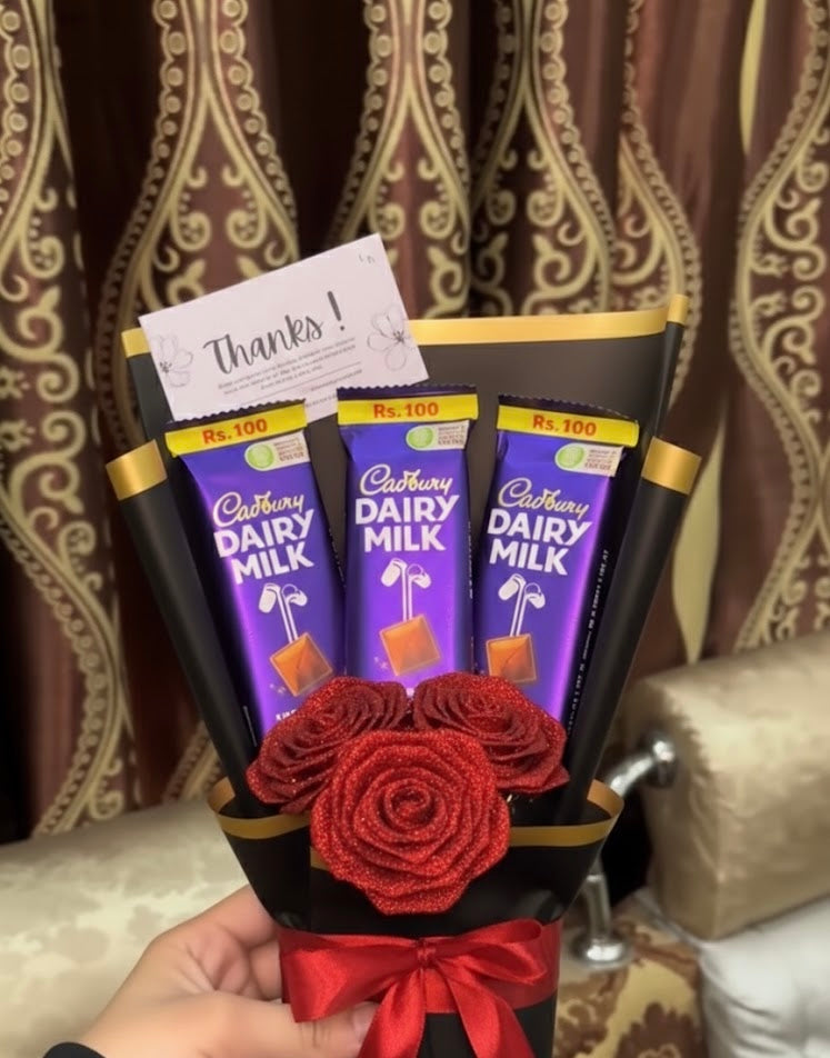3 roses chocolate bouquet